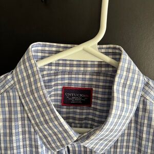 UNTUCKit Wrinkle Free Men's Short Sleeve Button Down Blue
